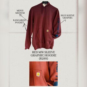 TAKE 50% OFF | Carhartt Men's Midweight Logo Sleeve Graphic Sweatshirt - Red